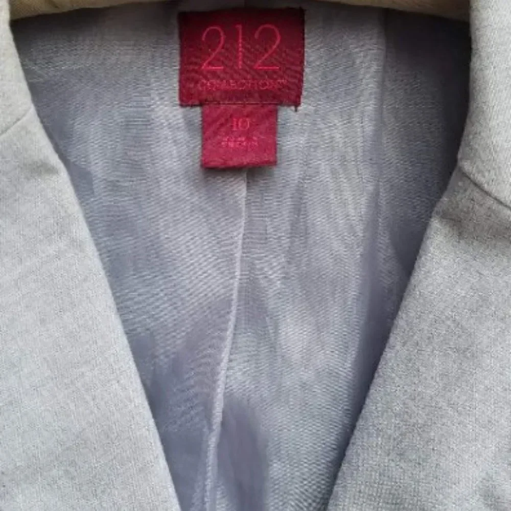212 Collection LIGHT GRAY 2 Button Blazer Size 10 - Picture 3 of 4